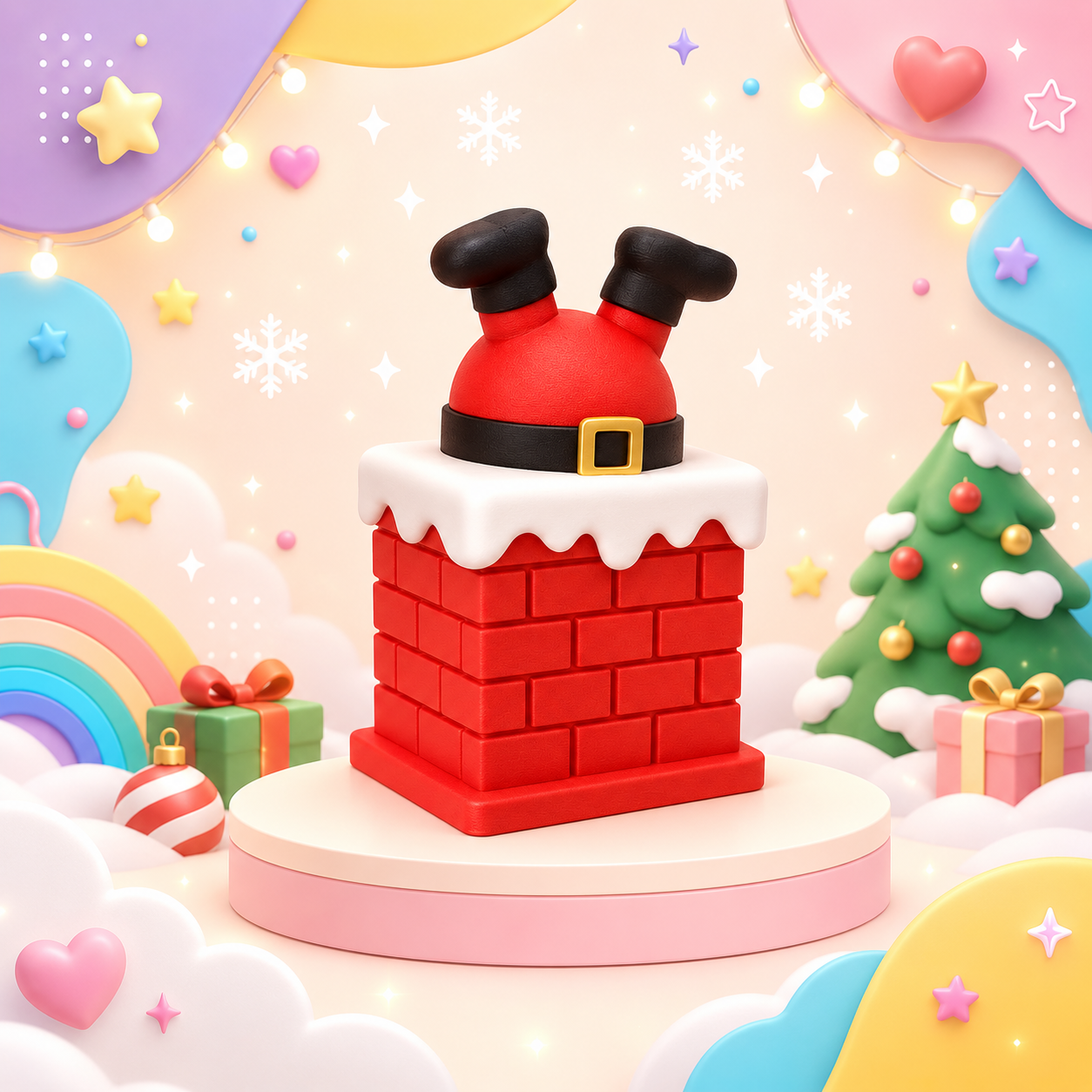 Pote Papai Noel na Chaminé